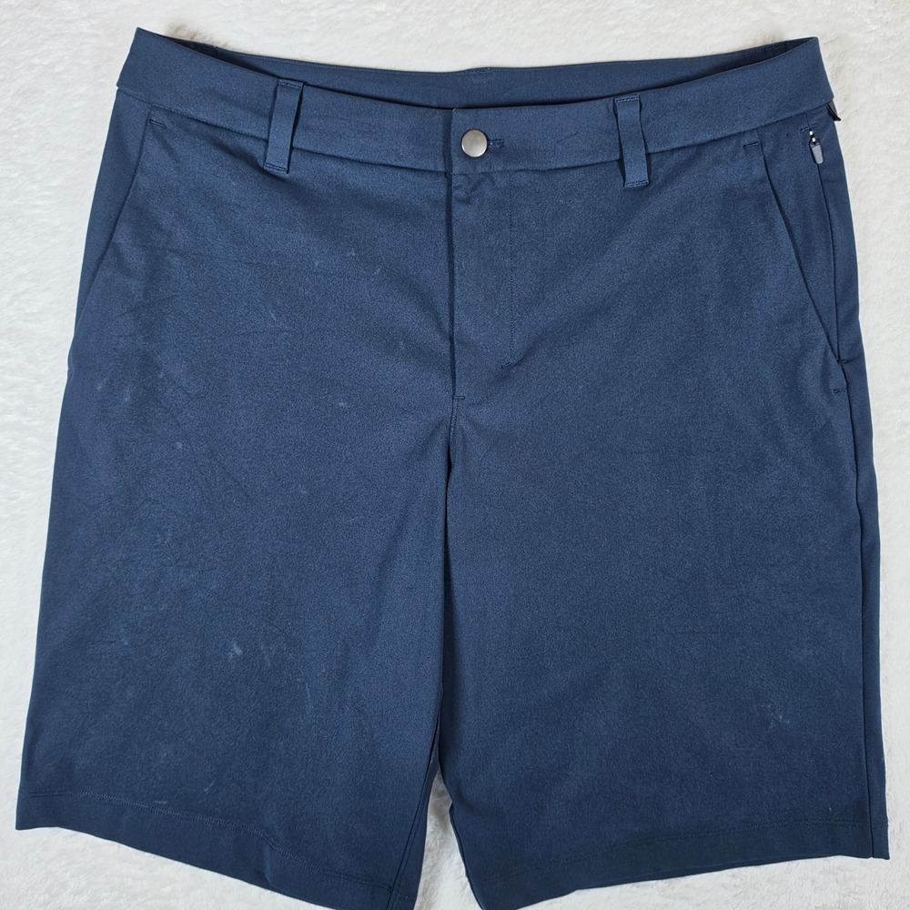 Lululemon Commission Golf Mens 34 Navy Blue Stretch Technical Shorts LM7AK9S